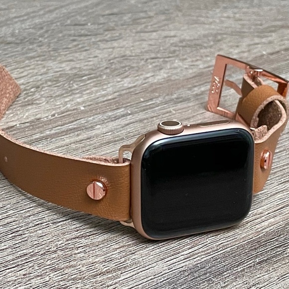 18mm Light Brown Vegan Leather Apple iWatch Band